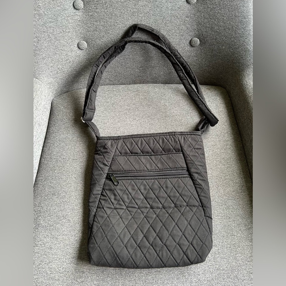 Medium Quilted Black Shoulder Bag